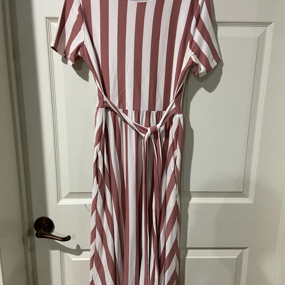 Striped Pink and White Dress